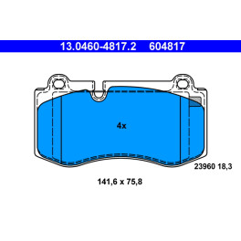 Колодки тормозные передние к/кт MERCEDES CLS (C219), E T-MODEL (S211), E (W211), S (C216), S (W221), SL (R230) 2.2D-5.5 10.05-12.13