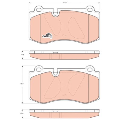 Колодки тормозные передние к/кт MERCEDES CLS (C219), E T-MODEL (S211), E (W211), S (C216), S (W221), SL (R230) 2.2D-5.5 10.05-12.13