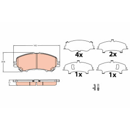 Гальмівні колодки передні к/кт NISSAN QASHQAI II, X-TRAIL, X-TRAIL III 1.2-2.5ALK 11.13-
