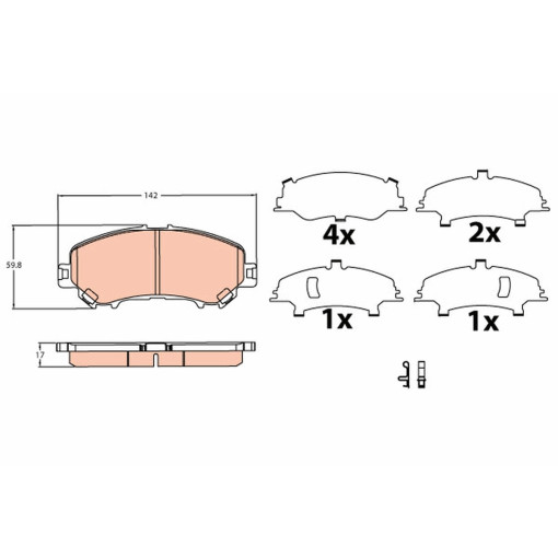 Колодки тормозные передние к/кт NISSAN QASHQAI II, X-TRAIL, X-TRAIL III 1.2-2.5ALK 11.13-