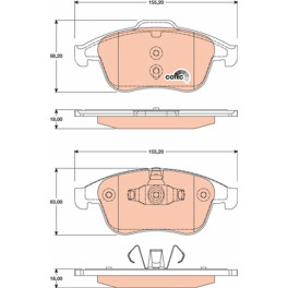 Гальмівні колодки передні к/кт RENAULT CLIO IV, GRAND SCENIC III, LAGUNA, LAGUNA III, MEGANE, MEGANE III, SCENIC III 1.2-2.0D 10.07-