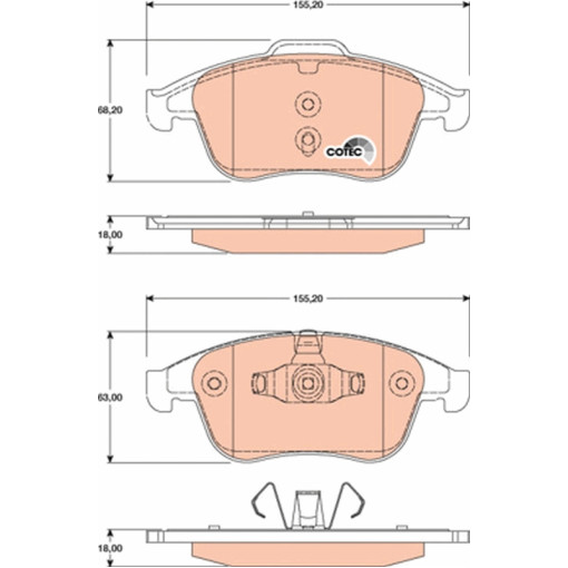 Колодки тормозные передние к/кт RENAULT CLIO IV, GRAND SCENIC III, LAGUNA, LAGUNA III, MEGANE, MEGANE III, SCENIC III 1.2-2.0D 10.07-