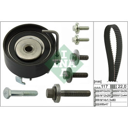 Комплект ГРМ (ремінь + ролик) VOLVO C30, S40 II, V50; FORD B-MAX, C-MAX, C-MAX II, ECOSPORT, FIESTA, FIESTA V, FIESTA VI, FOCUS C-MAX, FOCUS II, FOCUS III, FUSION, GRAND C-MAX 1.2-1.6LPG 11.01-
