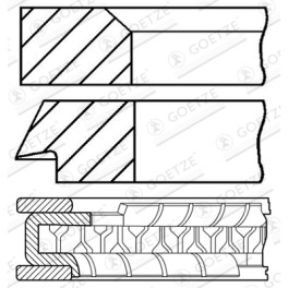 Кільця поршневі к/кт (79,5мм (STD) 1,5-1,5-2,5) RENAULT DACIA DUSTER, DUSTER/SUV, LOGAN, LOGAN EXPRESS, LOGAN MCV, SANDERO; NISSAN KUBISTAR; RENAULT CLIO II, CLIO III, FLUENCE 1.4-1.6LPG 01.96-