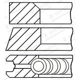 Кільця поршневі к/кт (80мм (STD) 2,5-2-3) RENAULT NISSAN INTERSTAR, PRIMASTAR; RENAULT CLIO II, LAGUNA I, MEGANE I, MEGANE I CLASSIC, MEGANE I COACH, MEGANE SCENIC, SCENIC I 1.9D 03.97-