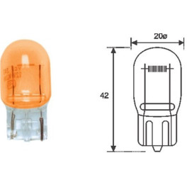Автолампа WY21W 12V 21W W3X16D желтая