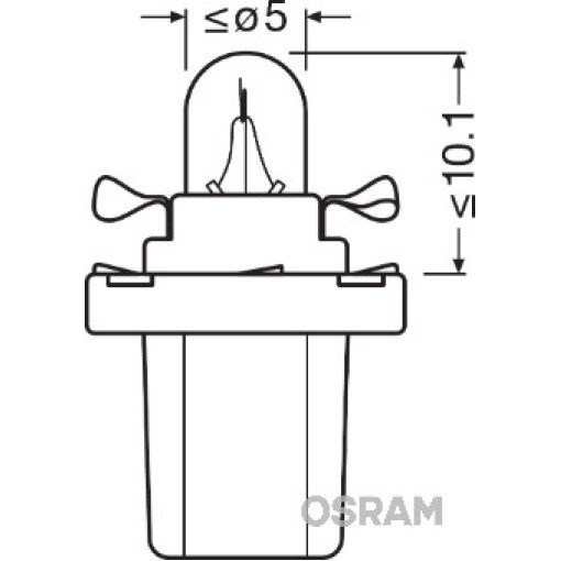 Лампа автомобильная вспомогательн. PB5 (12 В, 2 Вт, тип гнезда: B8,5D) OSRAM