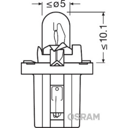 Лампа автомобильная вспомогательн. PBX5 (12 В, 2 Вт, тип гнезда: BX8,5D) OSRAM