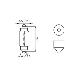 Лампа освещения салона C10W 12V 10W