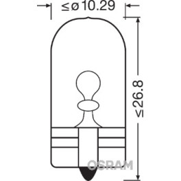 Лампа автомобильная (Blister 2szt.) W5W 24V 5W W2,1X9,5D цельное стекло Standard