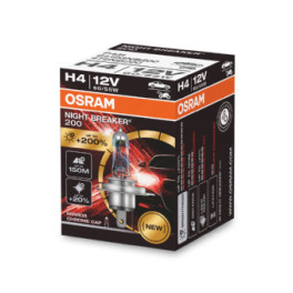 Лампа автомобильная Night Breaker 200 галоген H4 (10 шт., 12 В, 60/55 Вт, 1650 лм, тип гнезда: P43T5, Белая) OSRAM