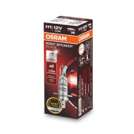 Лампа автомобильная Night Breaker Silver галоген H1 (10 шт., 12 В, 55 Вт, тип гнезда: P14,5S ; (EN) up to 100% greater brightness; (EN) up to 130m light beam) OSRAM