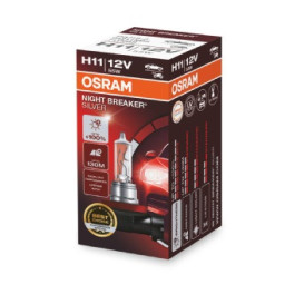 Лампа автомобильная Night Breaker Silver галоген H11 (10 шт., 12 В, 55 Вт, тип гнезда: PGJ19-2 ; (EN) up to 100% greater brightness; (EN) up to 130m light beam) OSRAM