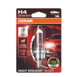Лампа автомобильная Night Breaker Silver галоген H4 (10 шт., 12 В, 60/55 Вт, тип гнезда: P43T ; (EN) up to 100% greater brightness; (EN) up to 130m light beam) OSRAM