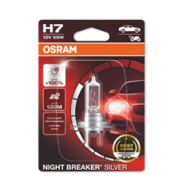 Лампа автомобильная Night Breaker Silver галоген H7 (10 шт., 12 В, 55 Вт, тип гнезда: PX26D ; (EN) up to 100% greater brightness; (EN) up to 130m ligh