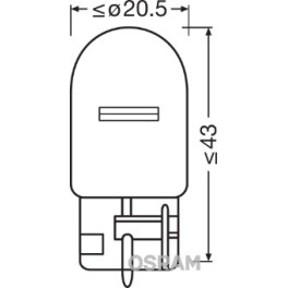Лампа автомобильная Standard вспомогательн. W21W (12 В, 21 Вт, тип гнезда: W3X16D) OSRAM