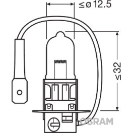 Лампа автомобильная Standard галоген H3 (1 шт., 12 В, 55 Вт, тип гнезда: PK22S) OSRAM