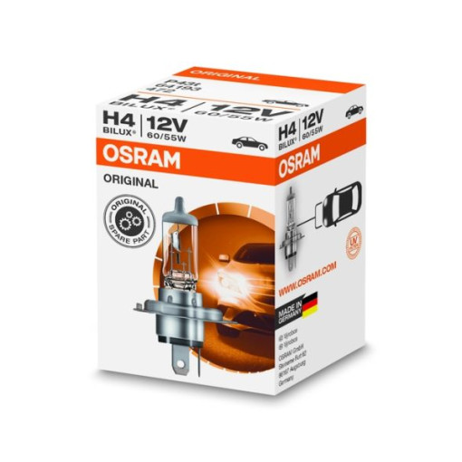 Лампа автомобильная Standard галоген H4 (1 шт., 12 В, 60/55 Вт, тип гнезда: P43T) OSRAM
