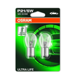 Лампа автомобильная Ultra Life вспомогательн. P21/5W (12 В, 5/21 Вт, тип гнезда: BAY15D ; базовая лампа; в 4 раза дольше срок службы) OSRAM