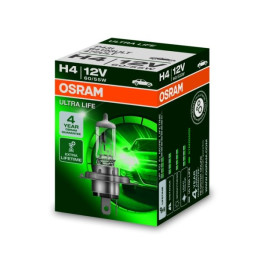 Лампа автомобильная Ultra Life галоген H4 (1 шт., 12 В, 60/55 Вт, тип гнезда: P43T ; в 4 раза дольше срок службы) OSRAM
