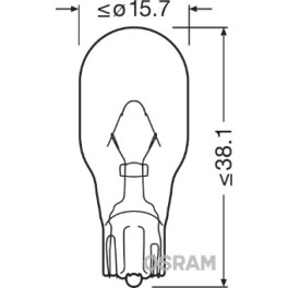 Лампа автомобильна WY16W (5 шт., 12 В, 16 Вт, тип гнезда: W2,1X9,5D, оранж) OSRAM