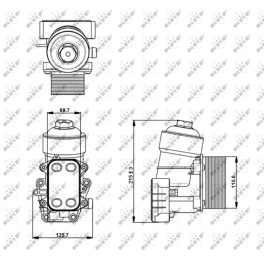 Масляный радиатор (c корпусом фильтра) AUDI A1, A3, A4 ALLROAD B8, A4 B8, A5, A6 C7, Q3, Q5, TT; SEAT ALHAMBRA, ALTEA, ALTEA XL, EXEO, EXEO ST, IBIZA