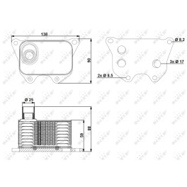 Масляный радиатор AUDI A3, A4 ALLROAD B8, A4 B8, A5, A6 C7, A8 D4, Q3, Q5, TT; SEAT ALHAMBRA, ALTEA, ALTEA XL, EXEO, EXEO ST, LEON, TOLEDO III; SKODA