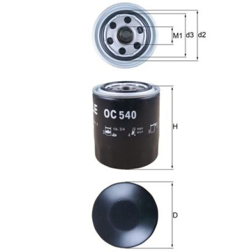 Фільтр оливи HYUNDAI GRACE, H-1, H-1 / STAREX, H-1 CARGO, H-1 TRAVEL, H100, H350, PORTER, TERRACAN; KIA BESTA, BONGO, CARNIVAL II, CARNIVAL III, K2500, K2500 II, K2700 2.5D-3.0D 07.94-