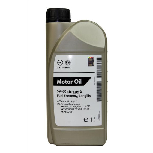 Моторное масло синтетическое (новая формула) OPEL GM 5W30 longlife 1L Dexos2 (GM-LL-A/B-025, ACEA A3,B3) OPEL