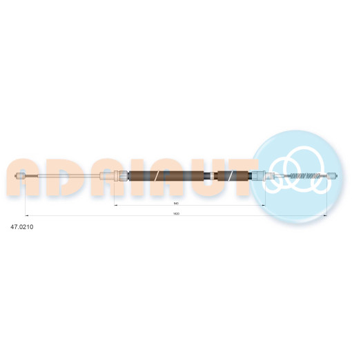 Трос ручного тормоза задний Левый/Правый (1620мм/940мм) SKODA OCTAVIA I 1.4-2.0 09.96-12.10