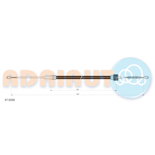 Трос ручного тормоза задний Левый/Правый (1620мм/960мм) SKODA OCTAVIA I 1.4-2.0 09.96-12.10