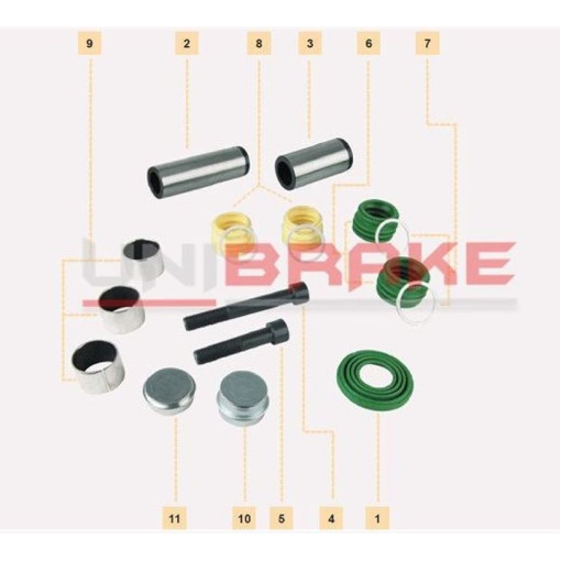 Ремонтний комплект супорту WABCO SZHMITZ/SAF/Wabco PAN19/DAF55/RVI MIDLUM 12999776