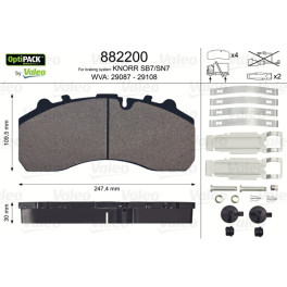 Колодки тормозные комплект 29108, 29061 (на ось) DAF/MAN/SCANIA/IVECO/MB