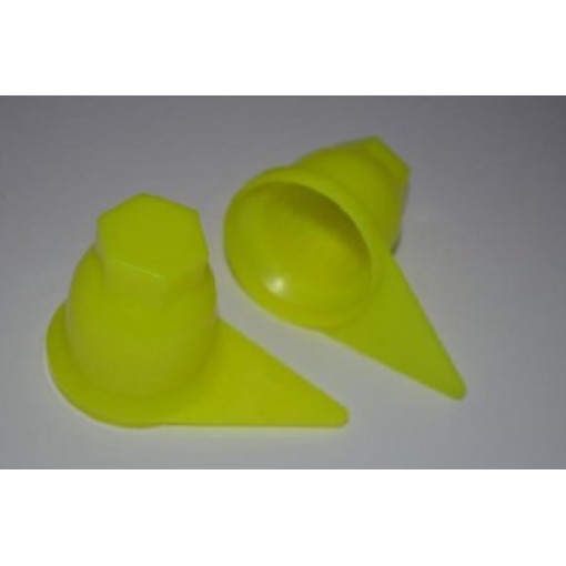 Ковпачок гайки колісної жовтий D32mm стрілка (високий)