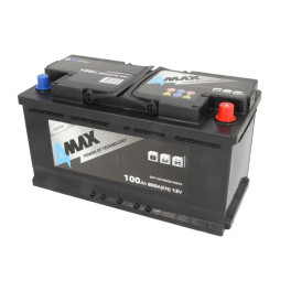 Аккумулятор 4MAX 12В 100Ач/800A (EN) ECOLINE (P+ стандартные клеммы) 353x175x190 B13 - флянец 10.5 мм (пуск)