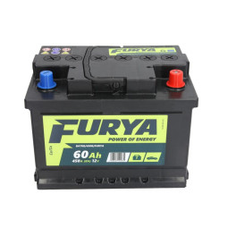 Аккумулятор FURYA 12В 60Ач/450A (P+ стандартные клеммы) 242x175x175 B13 - флянец 10.5 мм (пуск)