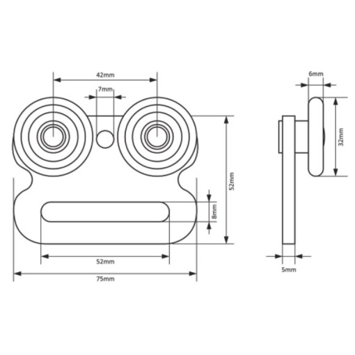 Ролик даху EDSCHA/KOGEL, diameter 31,5mm (new type)