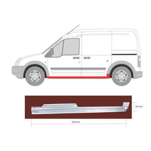 Поріг лівий FORD TOURNEO CONNECT 4дв