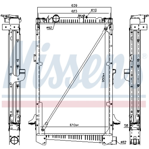 Радиатор охолодження двигуна с рамкой DAF CF65/75/85 610x950 1434917