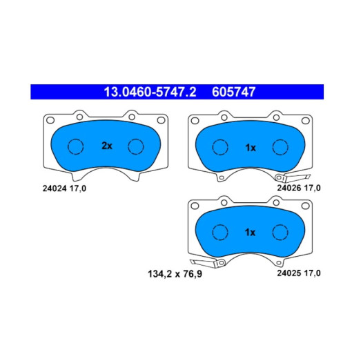 Колодки тормозные передние к/кт LEXUS GX, LX; MITSUBISHI PAJERO IV; TOYOTA 4 RUNNER IV, 4 RUNNER V, FJ CRUISER, HILUX VII, HILUX VIII, LAND CRUISER, L