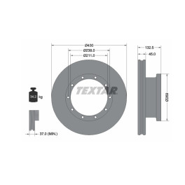 Тормозной диск задний MB Actros EURO 6 D=430x132x45mm 9424212112