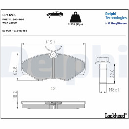 Колодки тормозные передние к/кт NISSAN PRIMASTAR; OPEL VIVARO A; RENAULT ESPACE III, TRAFIC II 1.9D-3.0 10.98-