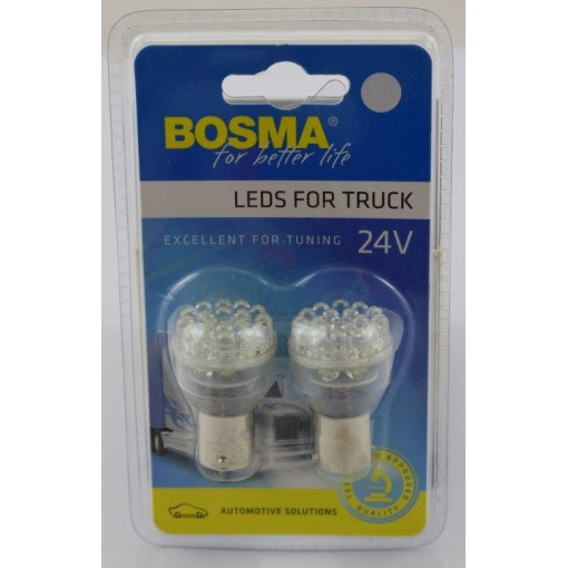 Лампа автомобильная стопсигнала и поворотника LED P21W 24V 21WBA15s (2 шт)