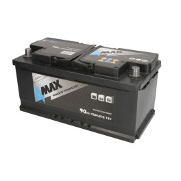 Аккумулятор 4MAX 12В 90Агод./720А (R+ стандартні клеми) 353x175x175 B13 - монтажний фланець 10.5мм (пусковий)