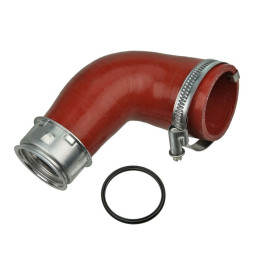 Патрубок інтеркулера Лів (Випускна сторона, червон) AUDI A3; SEAT ALTEA, ALTEA XL, IBIZA IV, IBIZA IV SC, LEON, TOLEDO III; SKODA FABIA II, OCTAVIA II, ROOMSTER, SUPERB II 1.9D/2.0D 05.03-05.11¶