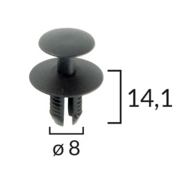 КліпсаКлипсы обивки (количество в упаковке: 10 шт..) MERCEDES 190 W201, C-KLASA W202, C-KLASA W204, E-KLASA W124, E-KLASA W210, E-KLASA W211 10.82-12.13