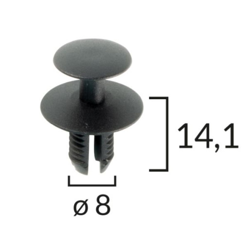 КліпсаКлипсы обивки (количество в упаковке: 10 шт..) MERCEDES 190 W201, C-KLASA W202, C-KLASA W204, E-KLASA W124, E-KLASA W210, E-KLASA W211 10.82-12.13