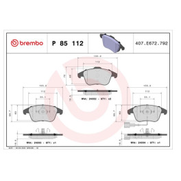 Тормозные колодки AUDI Q3; SEAT ALHAMBRA; VW TIGUAN 1.4-2.5 09.07