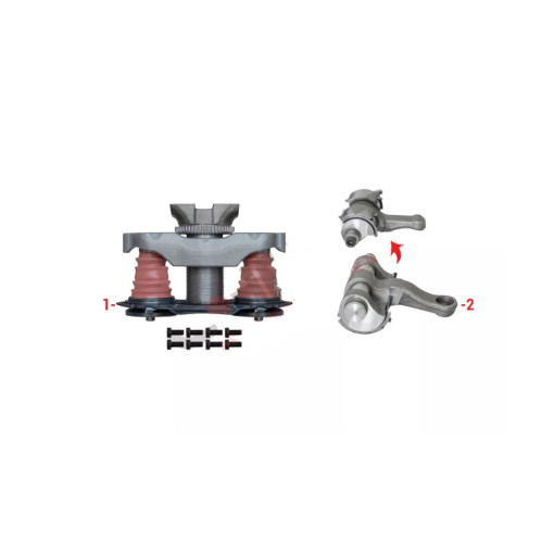 Ремонтний комплект супорту BPW TSB3709/4309/4312 в сборе (корпус+болты+вал+вжимные пятаки) пятаки нового типа