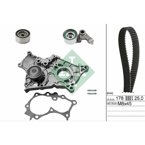 Комплект ГРМ, пас+ролик+помпа